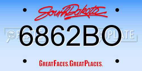 6862BO South Dakota License Plate