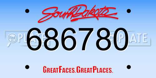 686780 South Dakota License Plate