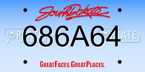 686A64 South Dakota License Plate