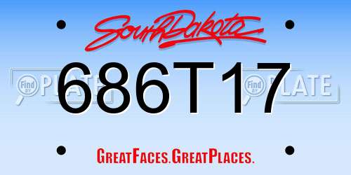686T17 South Dakota License Plate