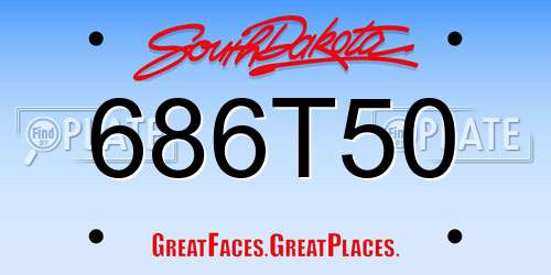 686T50 South Dakota License Plate