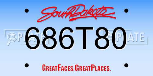 686T80 South Dakota License Plate