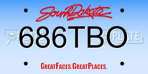 686TBO South Dakota License Plate