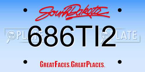 686TI2 South Dakota License Plate