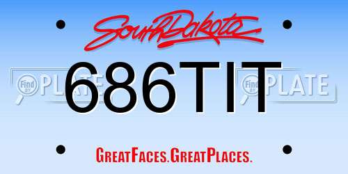 686TIT South Dakota License Plate
