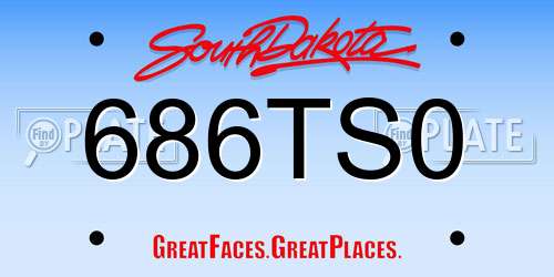 686TS0 South Dakota License Plate