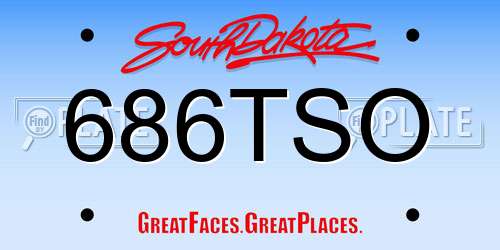 686TSO South Dakota License Plate