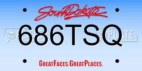 686TSQ South Dakota License Plate