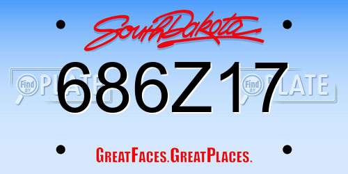 686Z17 South Dakota License Plate