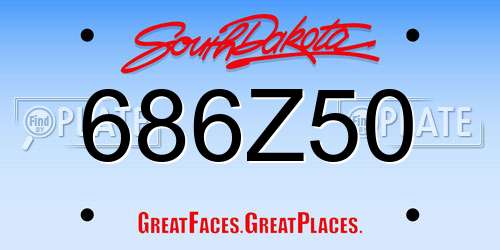686Z50 South Dakota License Plate