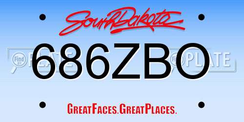 686ZBO South Dakota License Plate