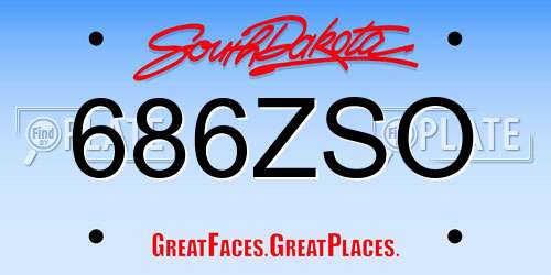 686ZSO South Dakota License Plate