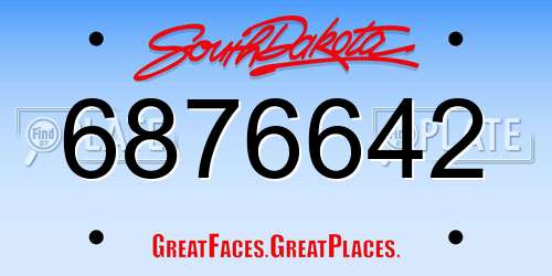 6876642 South Dakota License Plate