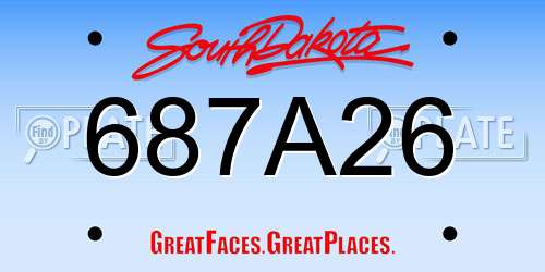 687A26 South Dakota License Plate
