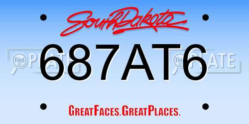 687AT6 South Dakota License Plate