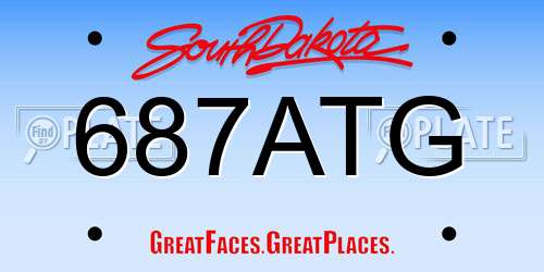 687ATG South Dakota License Plate