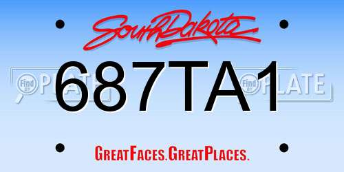 687TA1 South Dakota License Plate