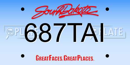687TAI South Dakota License Plate