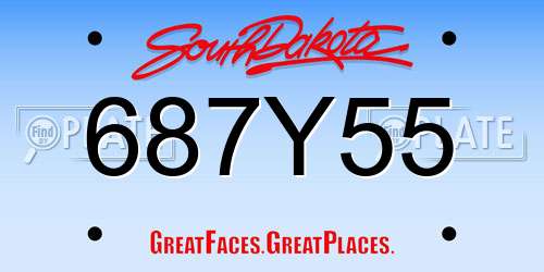 687Y55 South Dakota License Plate