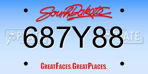 687Y88 South Dakota License Plate