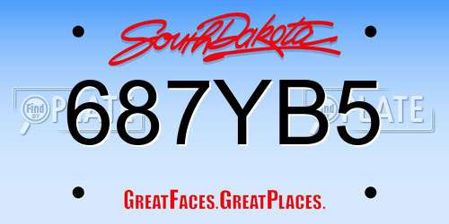 687YB5 South Dakota License Plate