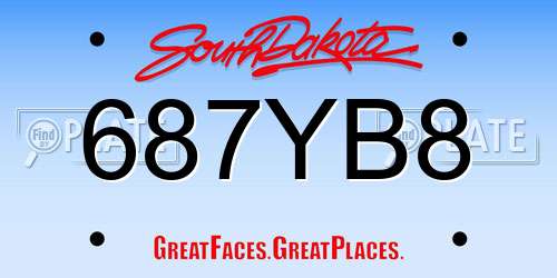 687YB8 South Dakota License Plate