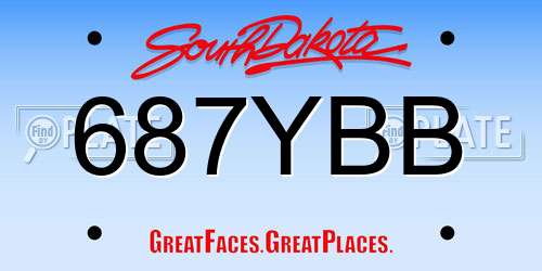 687YBB South Dakota License Plate