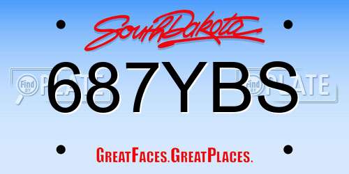 687YBS South Dakota License Plate