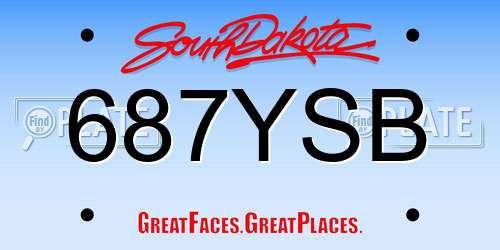687YSB South Dakota License Plate