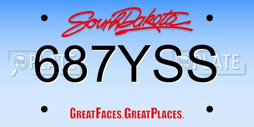 687YSS South Dakota License Plate