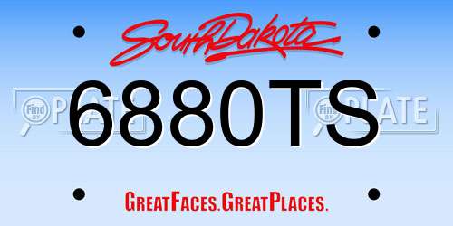 6880TS South Dakota License Plate