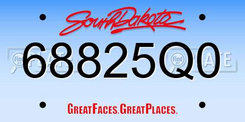 68825Q0 South Dakota License Plate