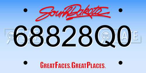 68828Q0 South Dakota License Plate