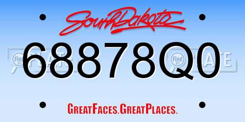 68878Q0 South Dakota License Plate