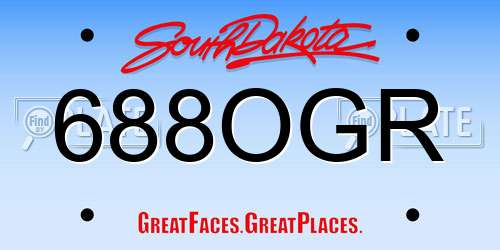688OGR South Dakota License Plate