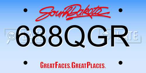 688QGR South Dakota License Plate