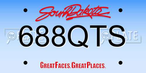 688QTS South Dakota License Plate