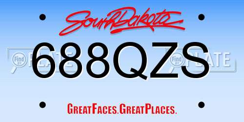 688QZS South Dakota License Plate