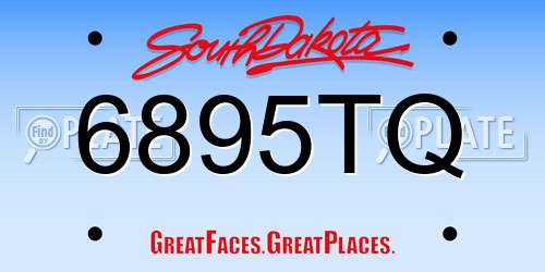 6895TQ South Dakota License Plate