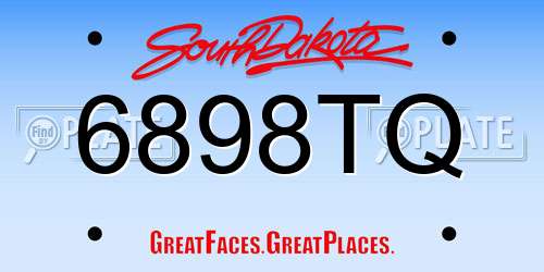6898TQ South Dakota License Plate