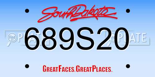 689S20 South Dakota License Plate