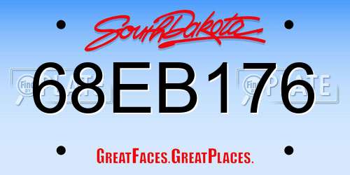 68EB176 South Dakota License Plate