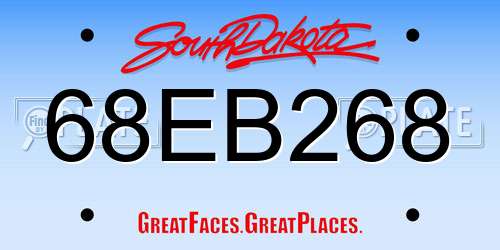 68EB268 South Dakota License Plate