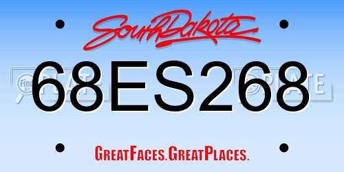 68ES268 South Dakota License Plate