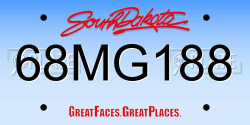 68MG188 South Dakota License Plate
