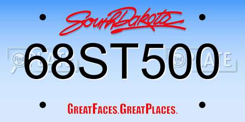 68ST500 South Dakota License Plate