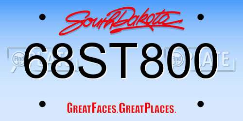 68ST800 South Dakota License Plate