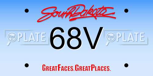 68V South Dakota License Plate