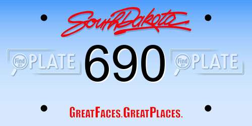 690 South Dakota License Plate