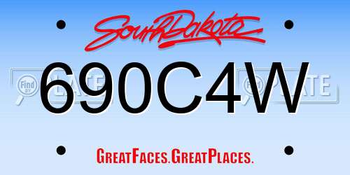690C4W South Dakota License Plate